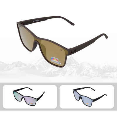 Gamswild Sonnenbrille UV400 GAMSSTYLE Modebrille Cat-Eye TR90 / polarisierte Gläser Unisex Modell WM3032 in braun, grau und silber-grau