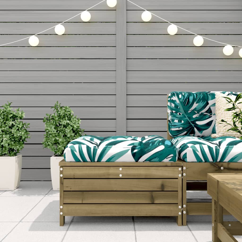 vidaXL Sofaelement Gartenhocker mit Kissen Kiefernholz günstig online kaufen