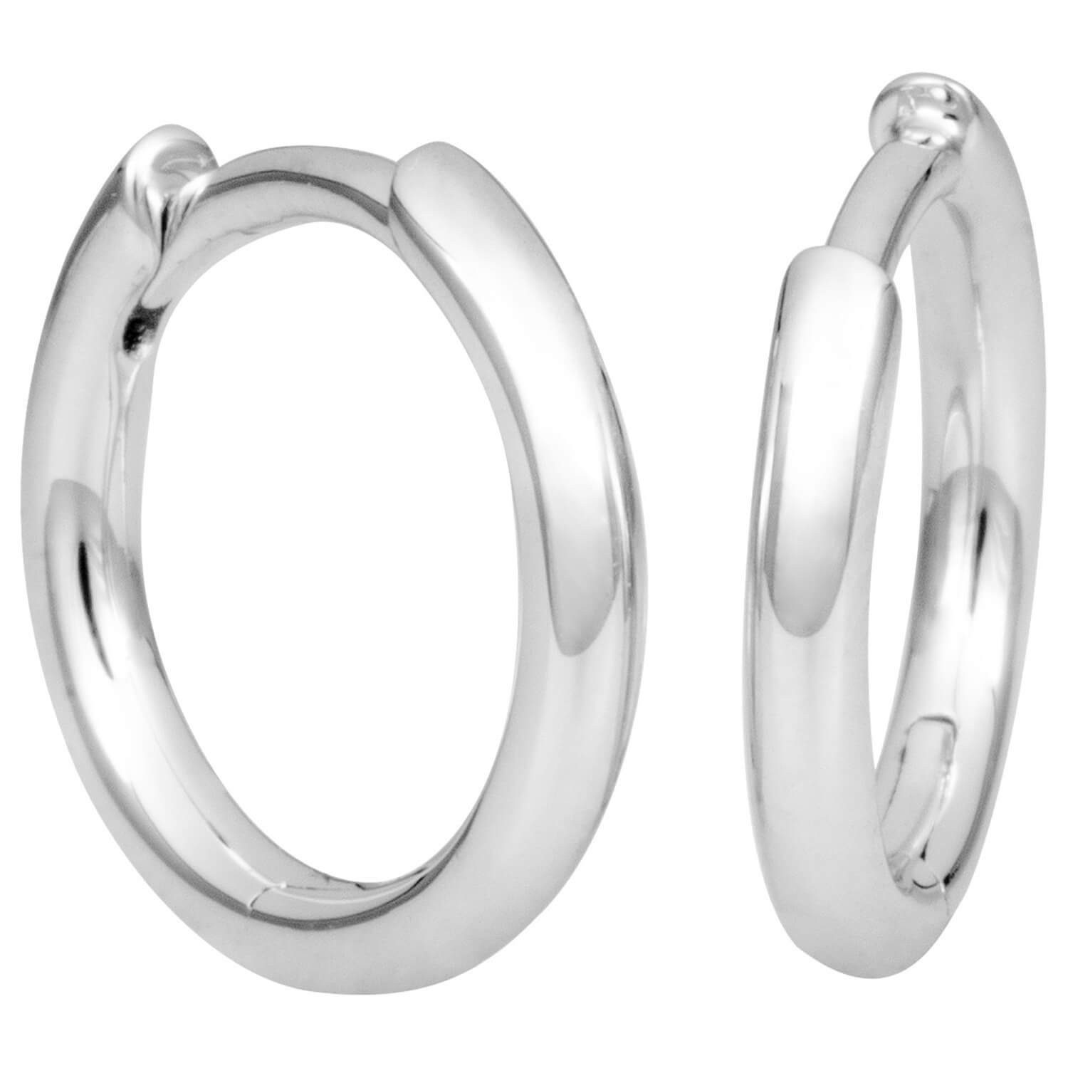 Paar Creolen Kleine Creolen 1,7x12mm aus 585 Weißgold rund glänzend