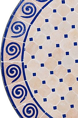 Marrakesch Orient & Mediterran Interior Gartentisch Mosaiktisch Spirale 80cm, Beistelltisch, Gartentisch, Esstisch, Handarbeit