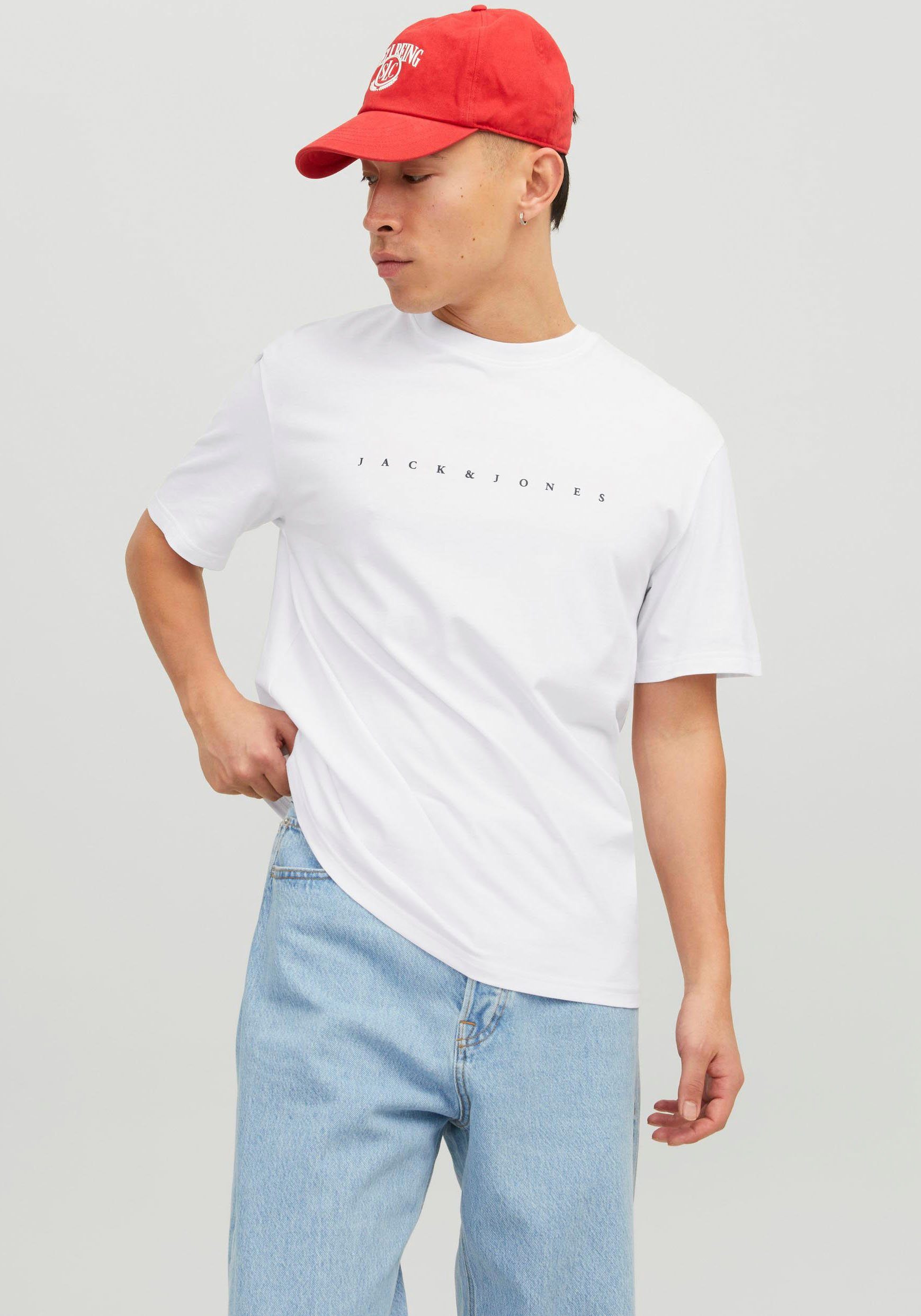 Jack & Jones Rundhalsshirt JJESTAR mit Pigmentprint und Baumwollgefühl mit günstig online kaufen