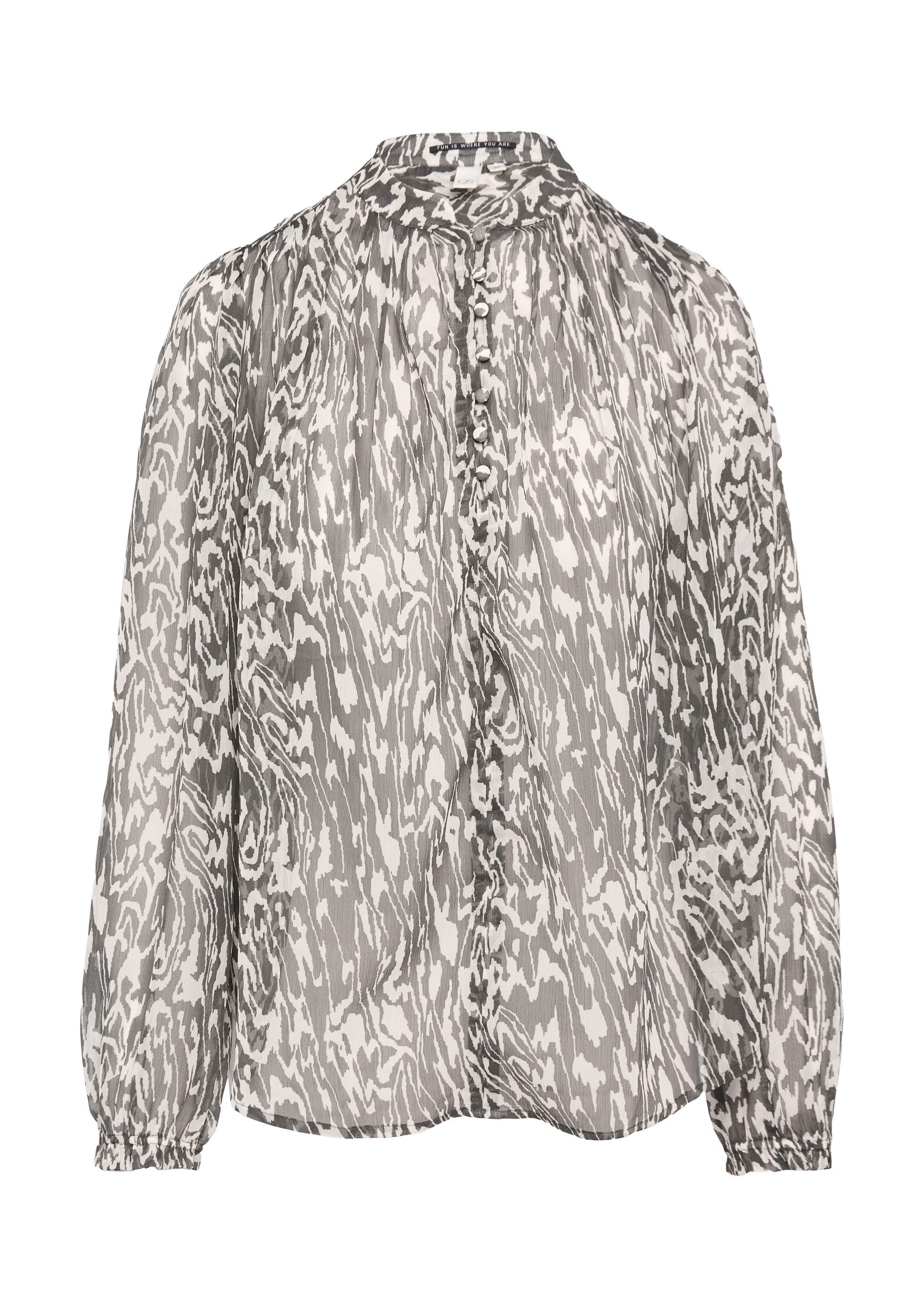 QS Langarmbluse Bluse Transparente Bluse mit All-over-Print günstig online kaufen