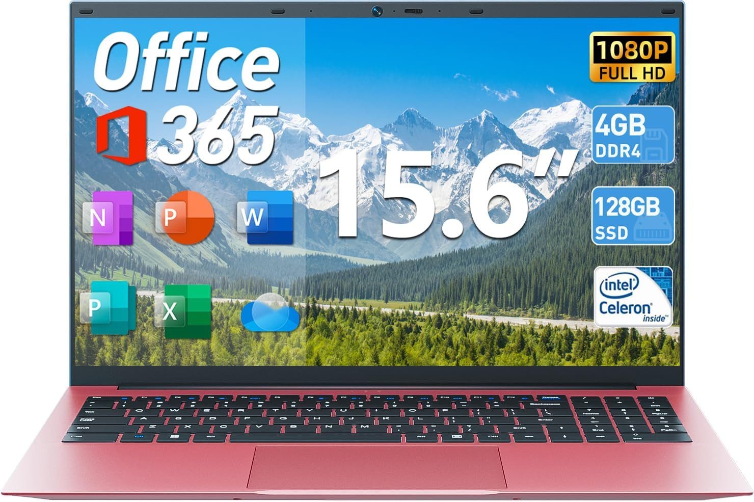 MENGHU 15,6" FHD Leistungsstarker Allround-Laptop Intel Celeron N5095 Wifi6 Notebook (Intel Celeron N5095, 128 GB SSD)
