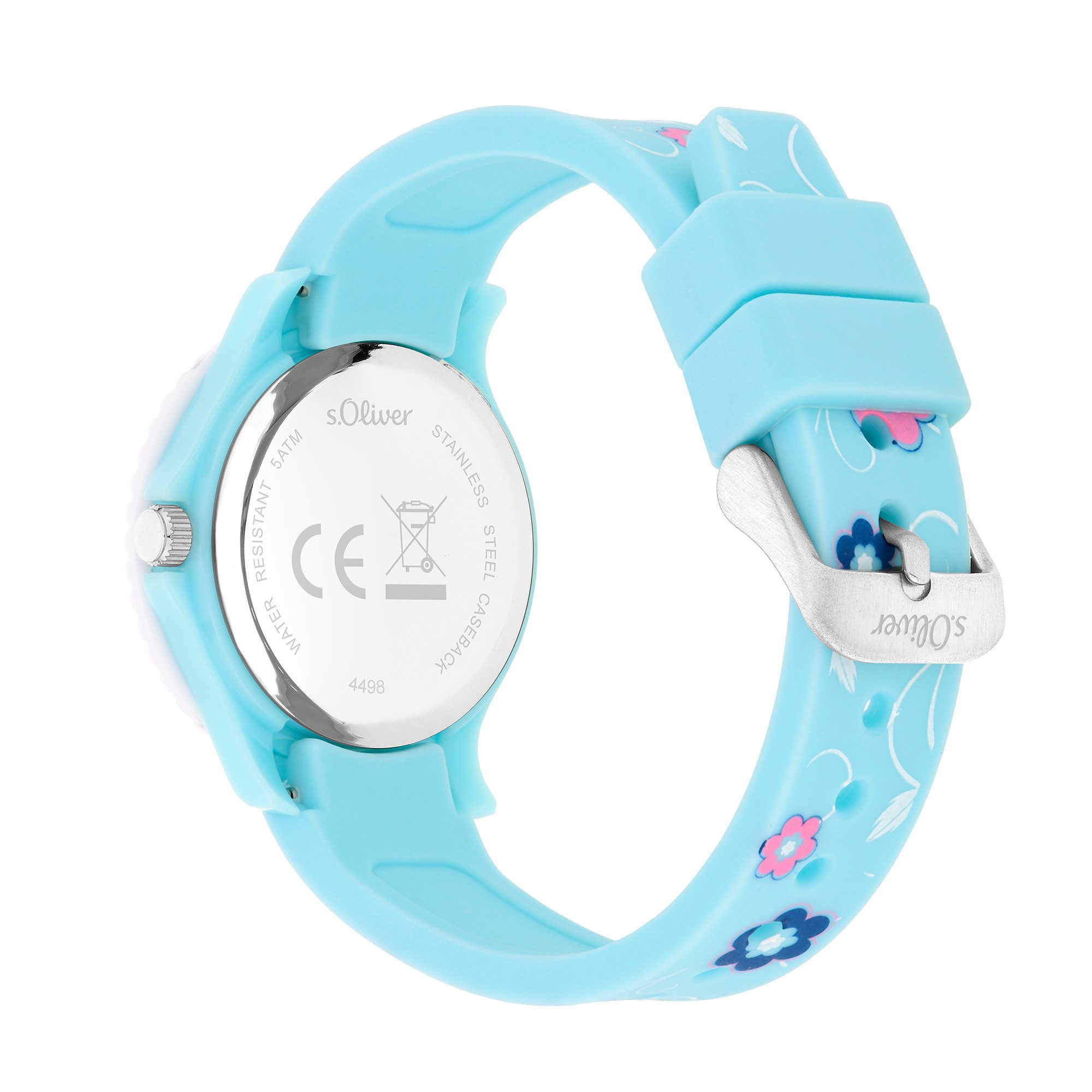 s.Oliver Quarzuhr The Magic Time SO-4498-PQ, Armbanduhr, Silikonarmband, Kinderuhr, Mädchen, analog
