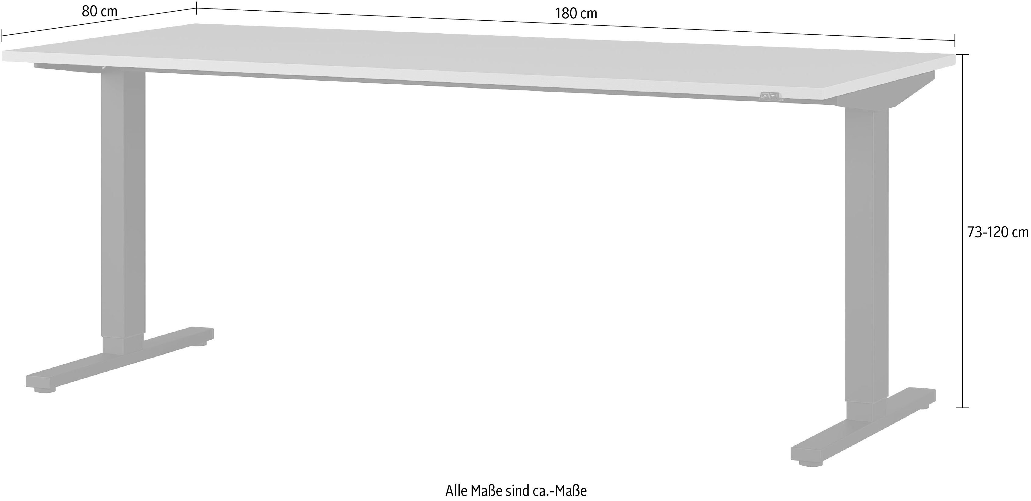 Schreibtisch Lichtgrau/Schwarz höhenverstellbar GERMANIA | GW-Agenda, Memory-Funktion Schwarz elektrisch Lichtgrau mit |