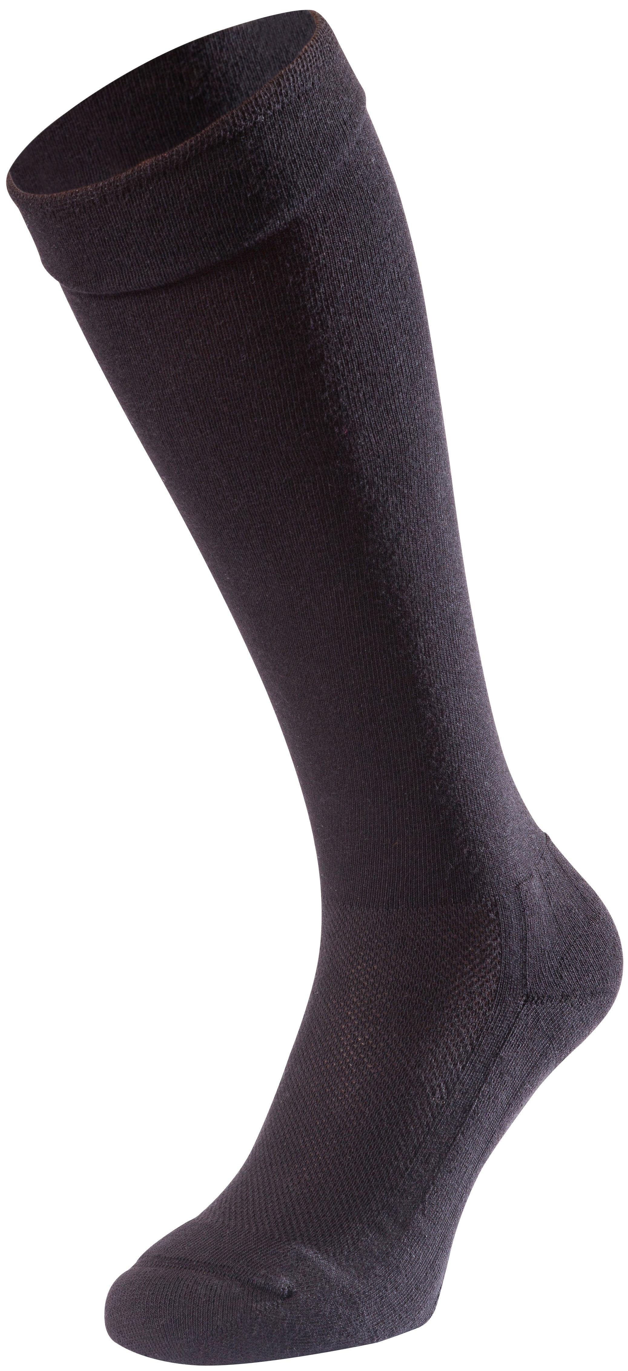 Fußgut Diabetikersocken Venenfreund Kniestrümpfe mit Airchannel Fußbelüftung (2-Paar) verstärkte Fußpolsterung, weiter Bund, Druckentlastung, bequemer Bund