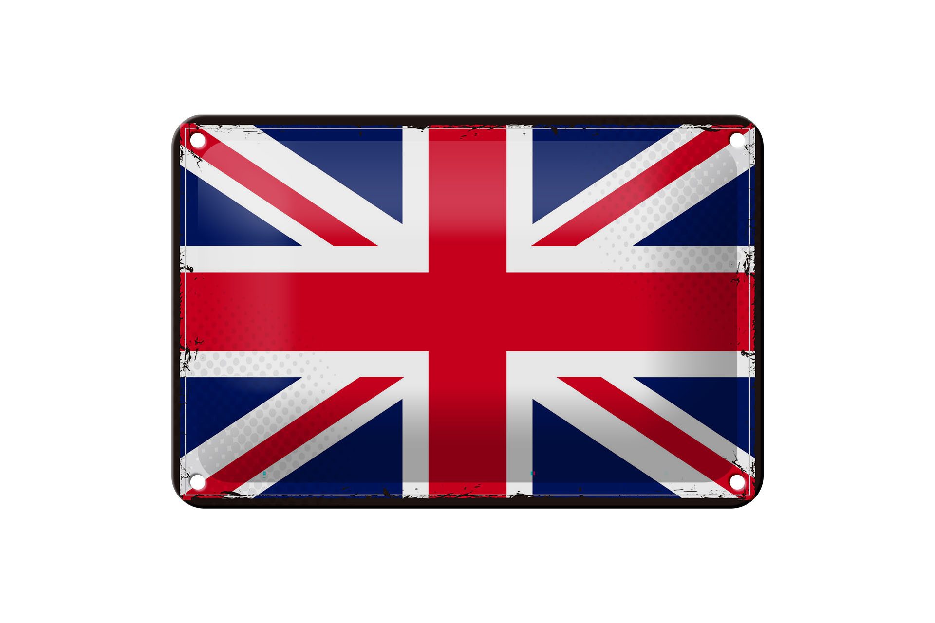 Femer GmbH Metallschild Flagge Union Jack 18x12cm Retro United Kingdom, (1 St), gewölbte Oberfläche, abgerundete Ecken, umgeschlagene Kanten