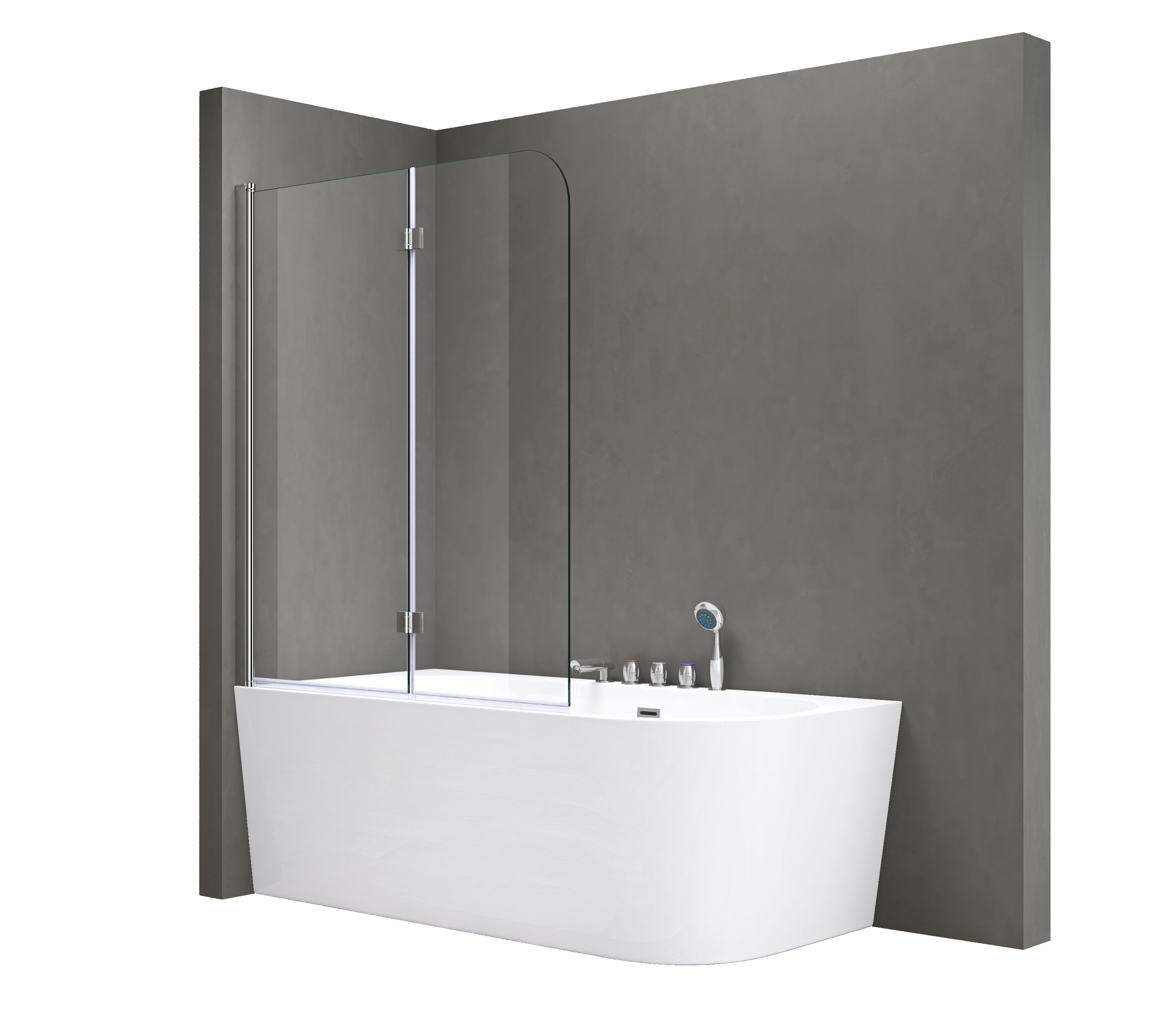 doporro Duschwand für Badewanne Badewannenaufsatz inkl. günstig online kaufen