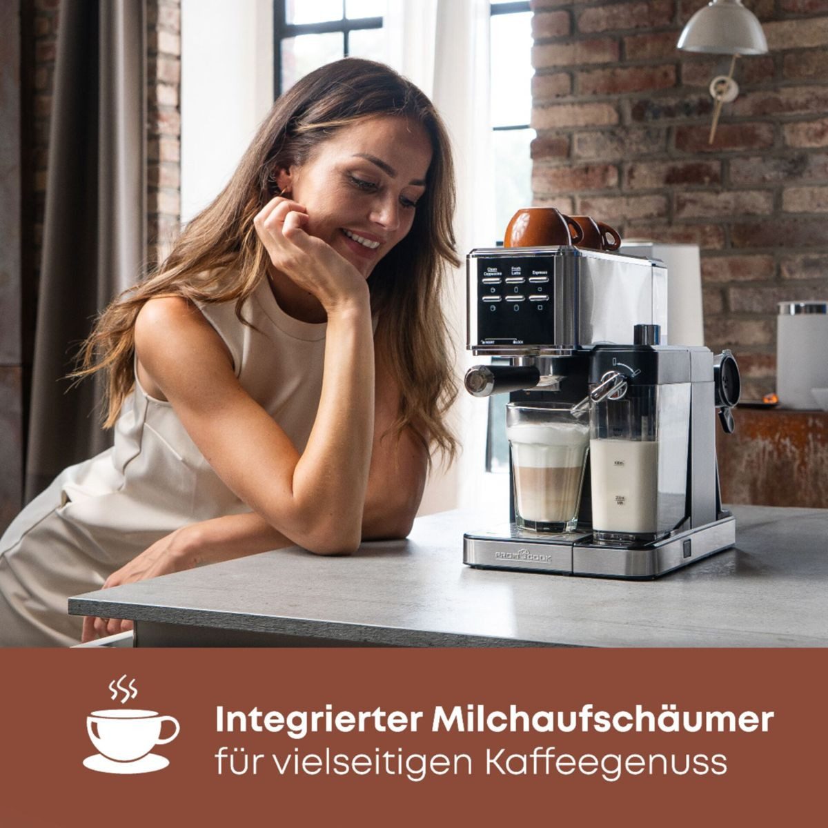 ProfiCook Siebträgermaschine Proficook PC-ES-KA 1266 Siebträger und Kapsel