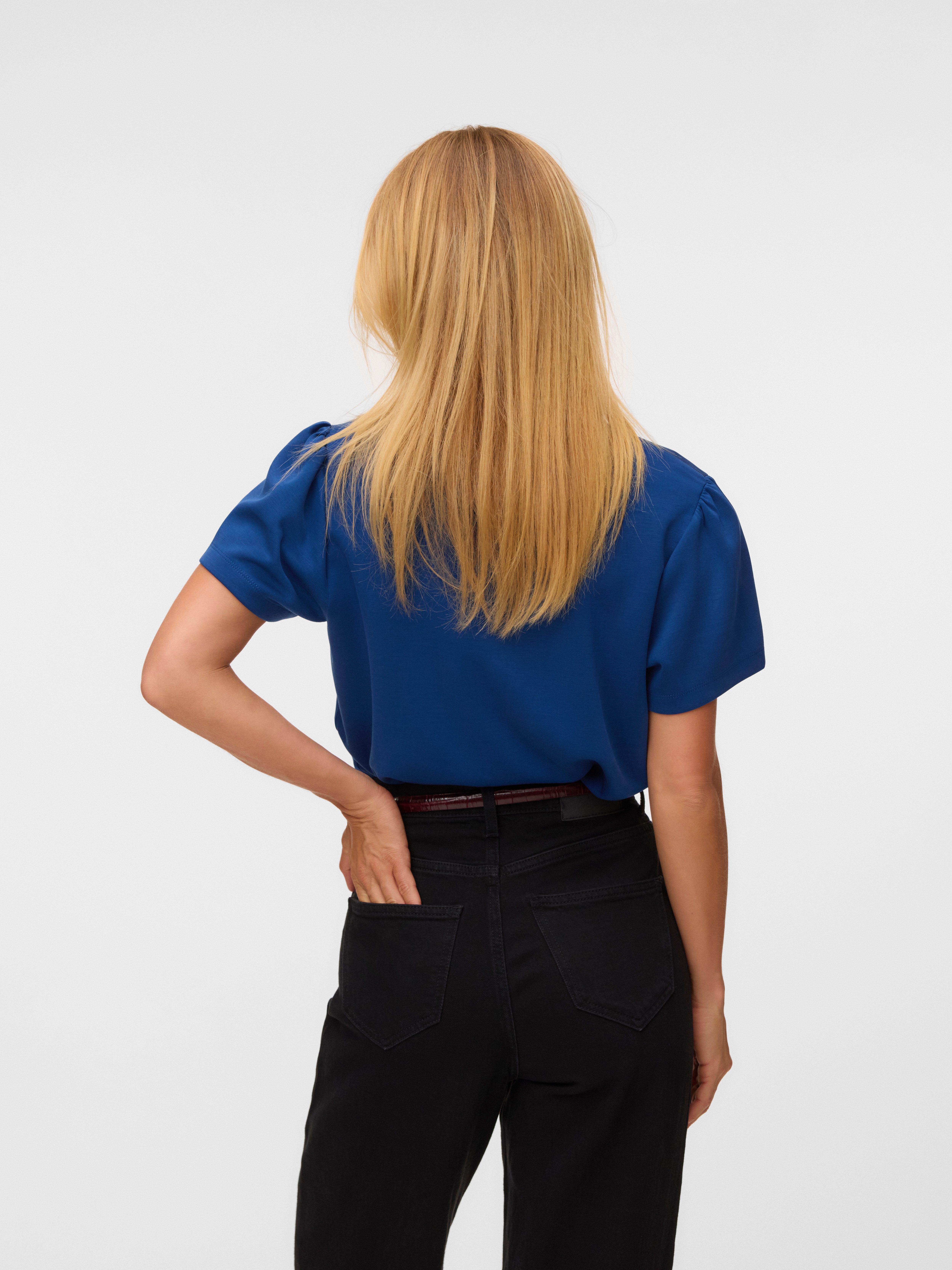 Vero Moda Kurzarmshirt VMELLA SS O-NCK TOP JRS Viskosemischung, regular fit