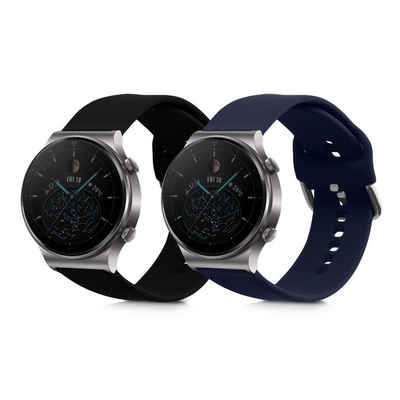 kwmobile Uhrenarmband, 2x Sportarmband kompatibel mit Huawei Watch GT2 Pro / Watch GT2 (46mm) - Armband TPU Silikon Set Fitnesstracker