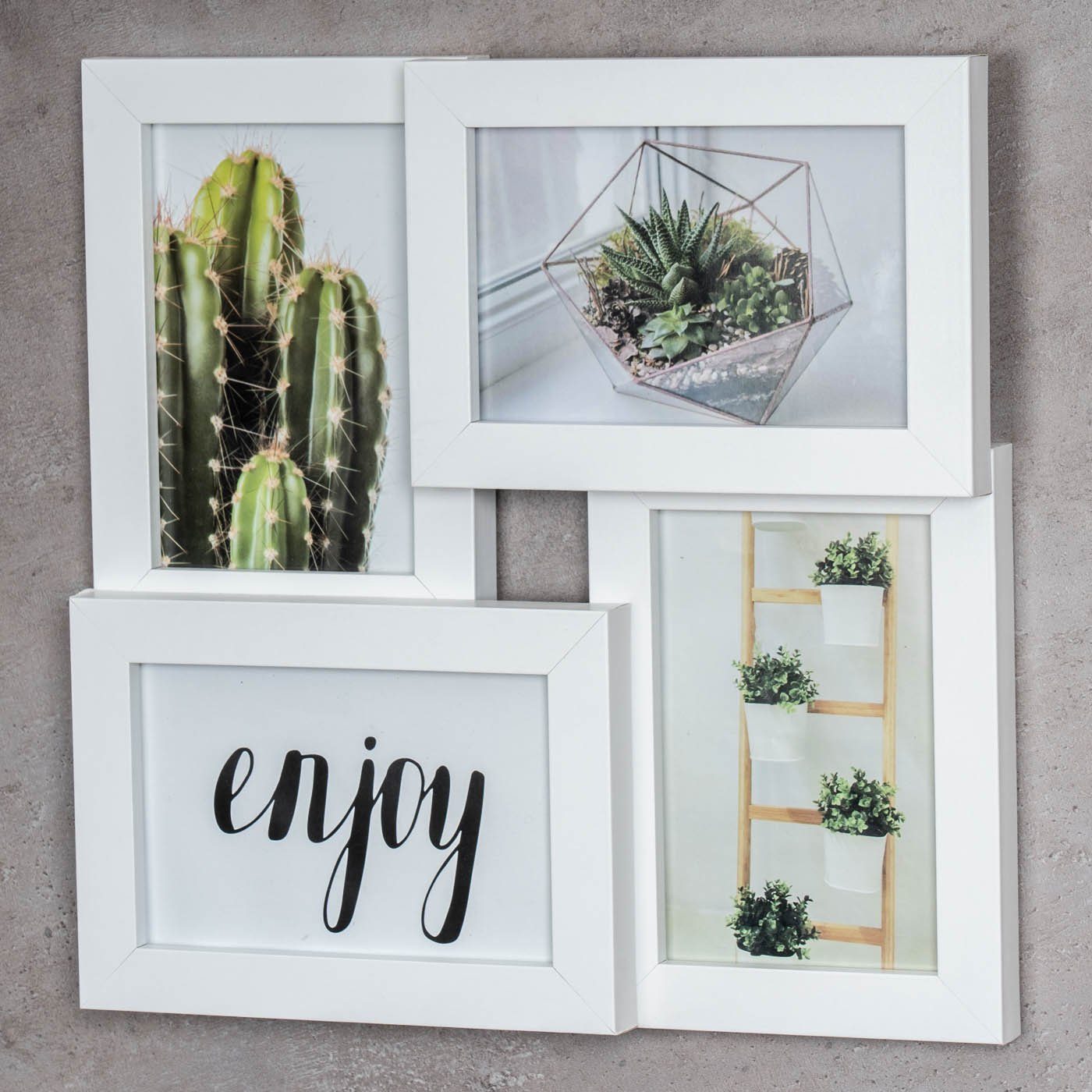 Levandeo® Bilderrahmen Collage, Bilderrahmen 30x30cm Weiß Holz 4 Fotos 10x1 günstig online kaufen