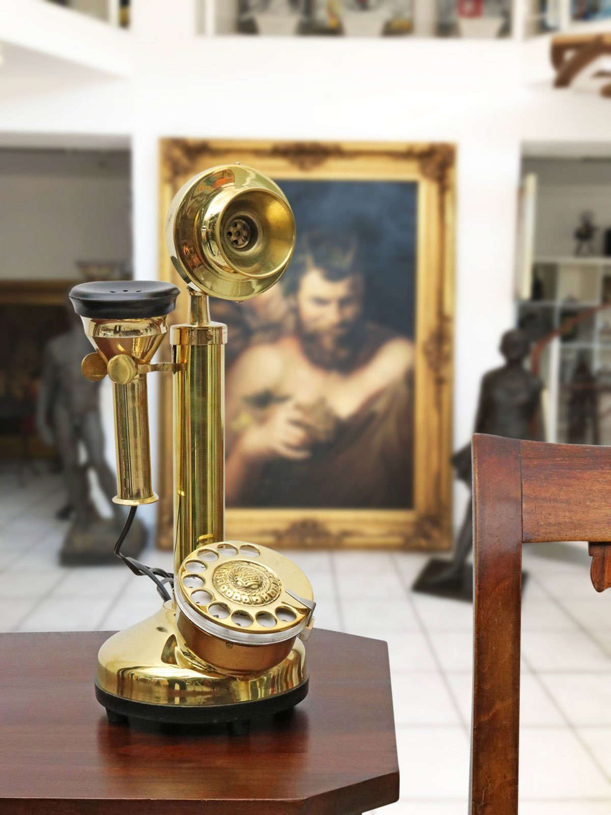 Telefon im Antik-Stil Dekoration ohne Funktion Wählscheibentelefon 