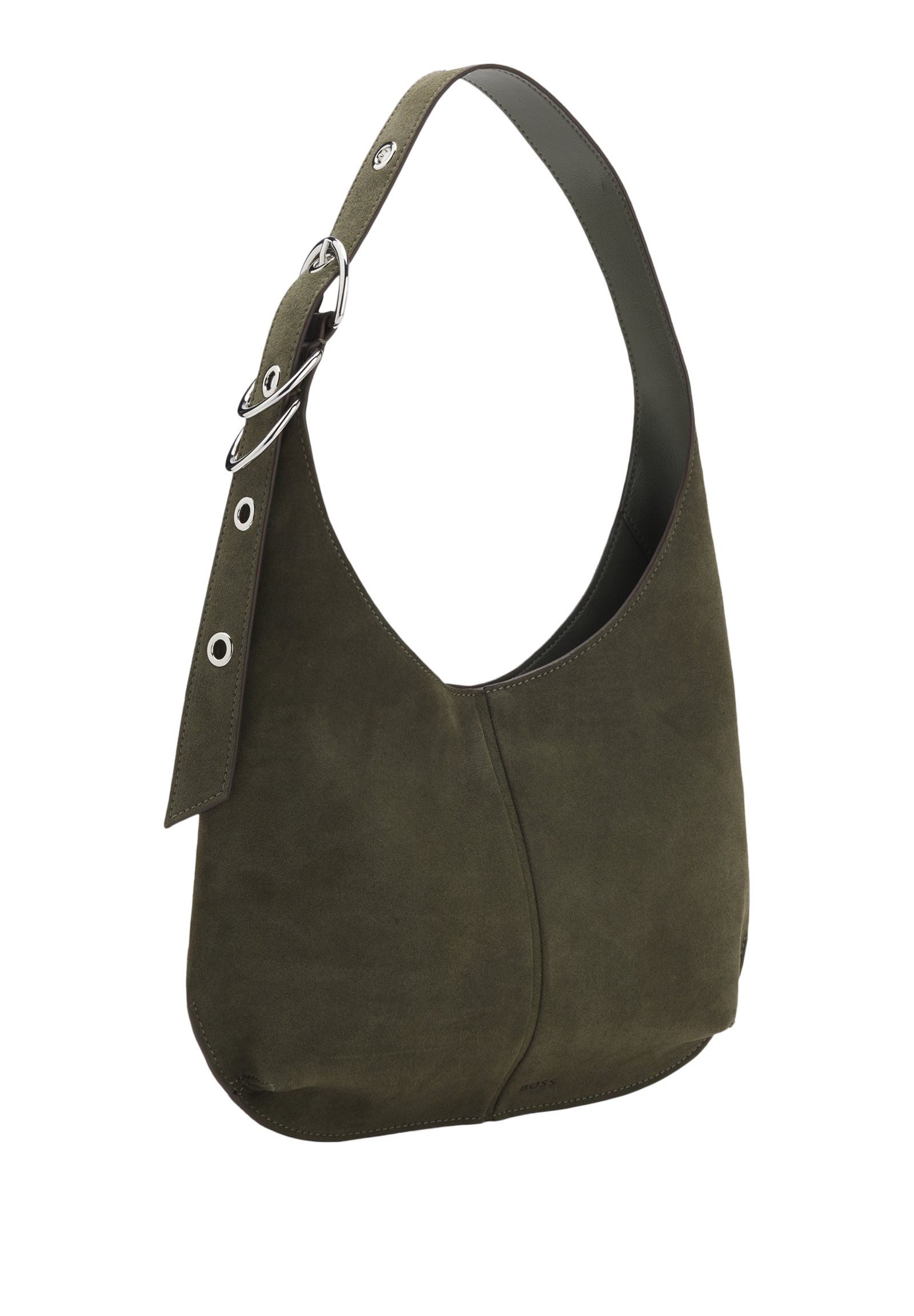BOSS Umhängetasche Hobo Clarice aus Verloursleder (keine Angabe, 1-tlg., keine Angabe)