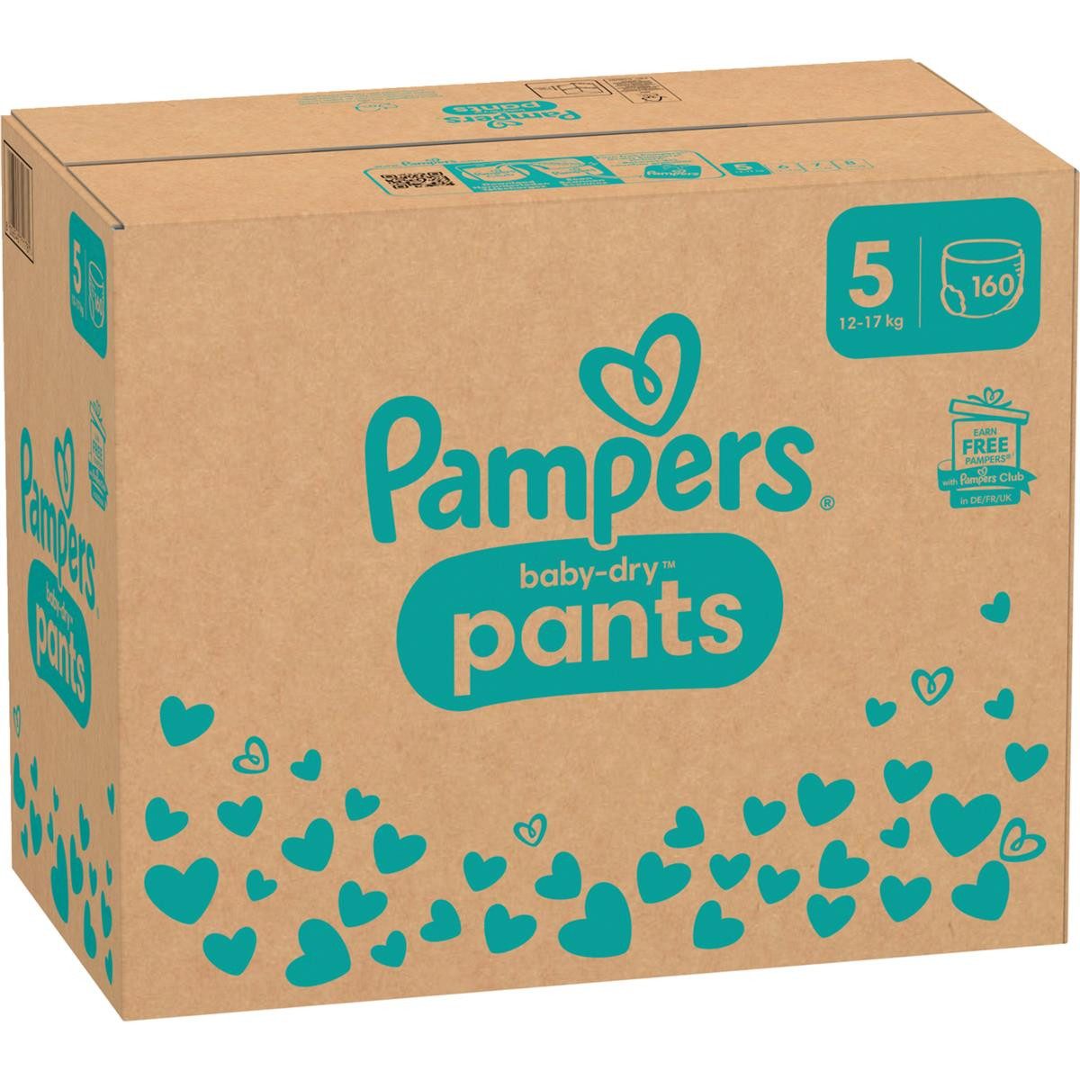 Pampers Papiertaschentücher Windeln baby-dry™ Monatsbox Größe Gr.5 (12-17 kg) 4-18 Monate 160 St.
