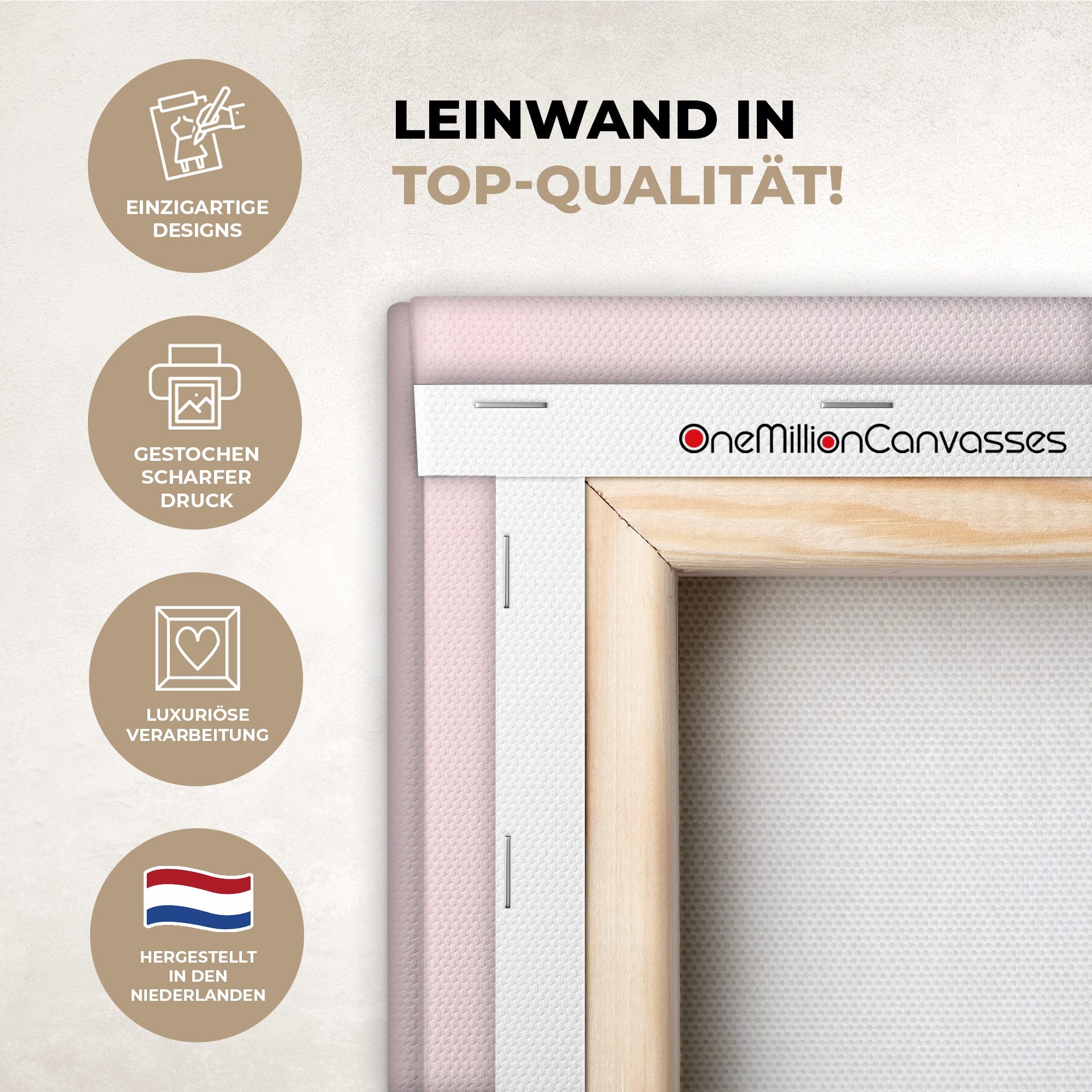 OneMillionCanvasses® Leinwandbild Trophäe - Beste Mutter - Blumen - Bunt, Fotodruck (1 St), Wandbild Leinwandbilder, Aufhängefertig, Wanddeko 40x30 cm