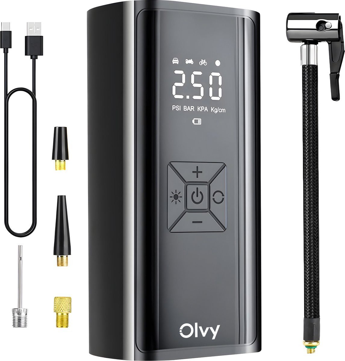 Olvy Atemluftkompressor Olvy Luftkompressor 7000 mAh, Mini Reifenpumpe