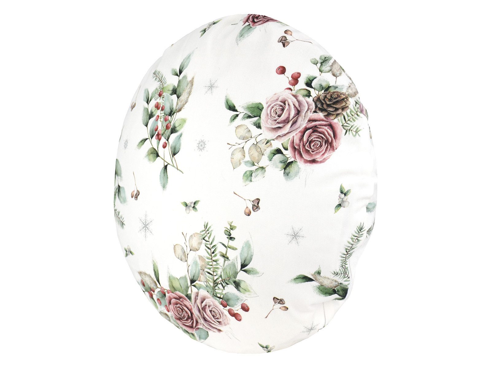 beties Kissenbezug Magie des Winters Frost-Rose, (1 Stück), mit Rosen, Kiefernzapfen und Zweigen