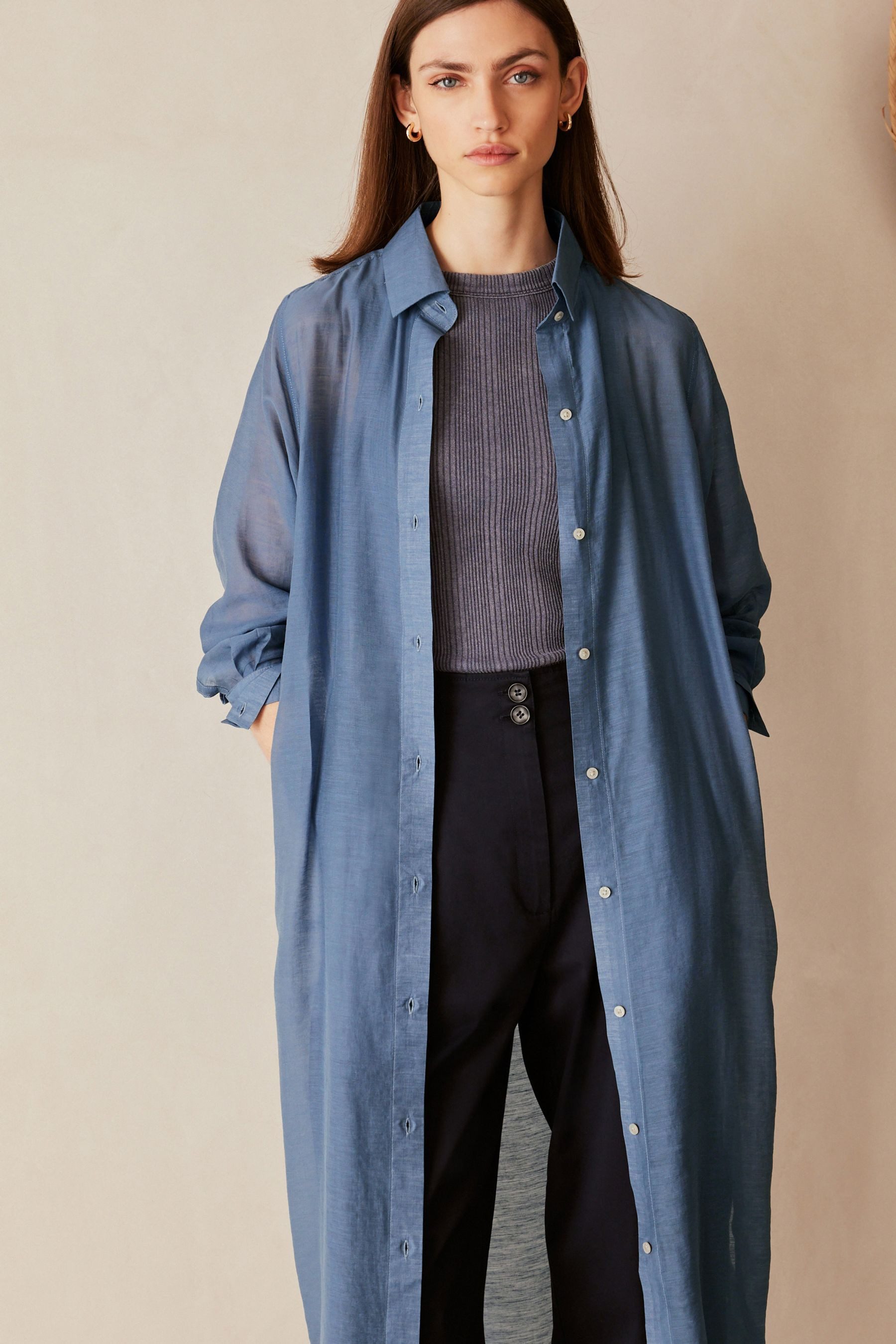 Next Blusenkleid Hemdkleid aus Lyocell-Gemisch, Petite günstig online kaufen