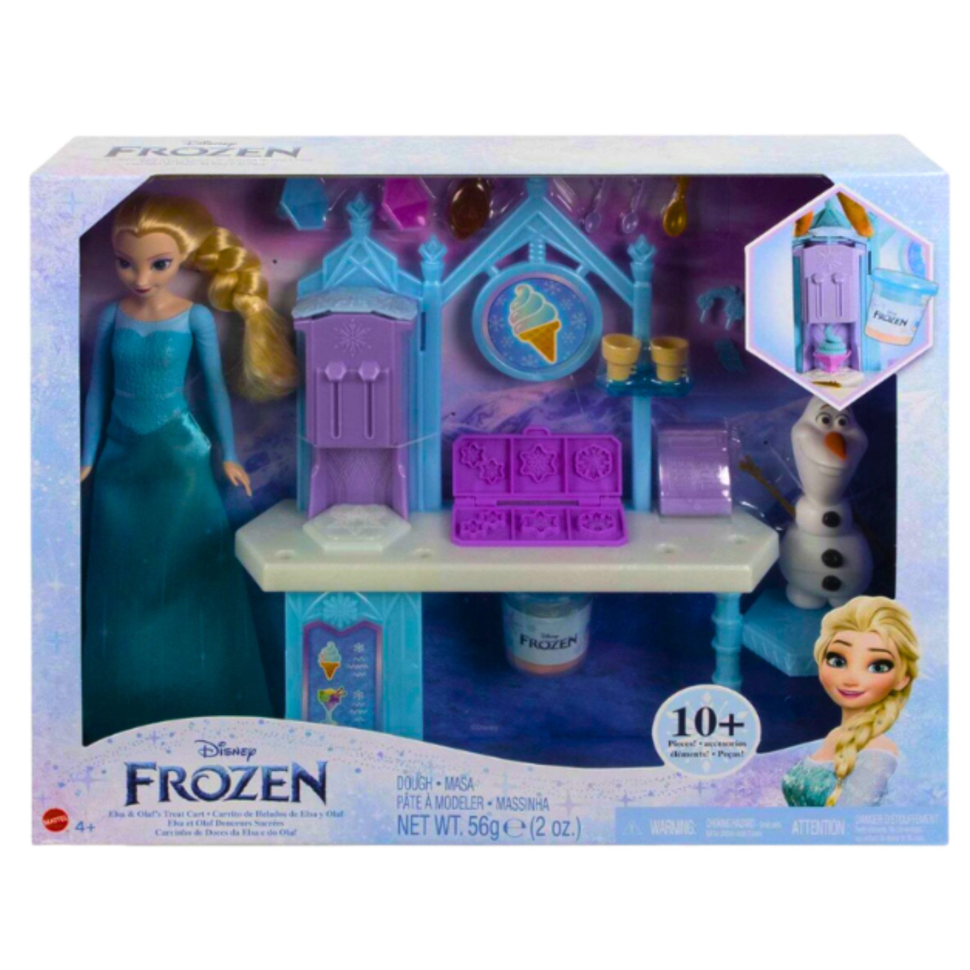 Disney Frozen Spielwelt Die Eiskönigin -Elsas und Olafs HMJ48, (Spielset, 16-tlg), Dessertmaschine für selbst gemachte Eisbecher