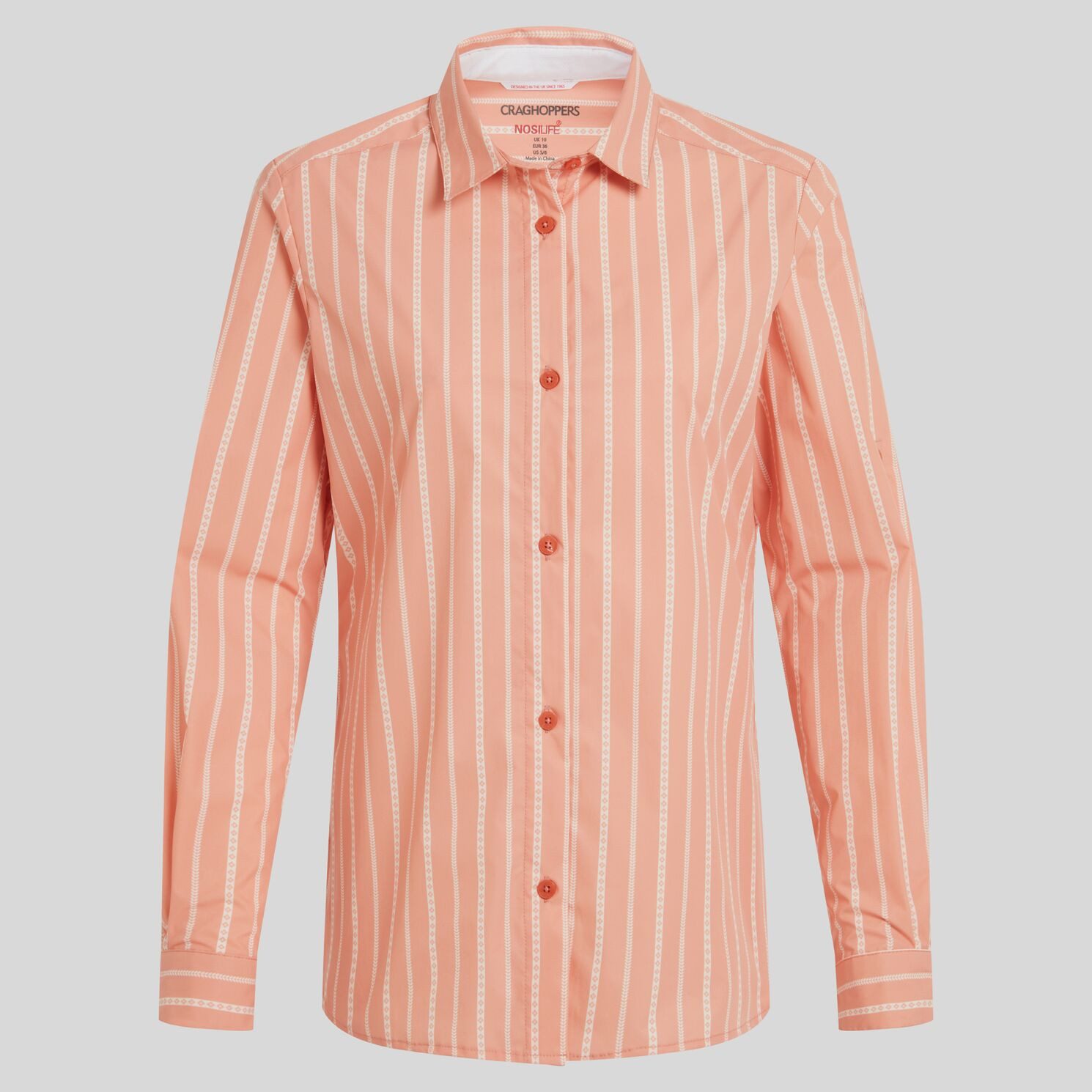 Craghoppers Langarmshirt Craghoppers - Nosilife Olaia LS Shirt, langes Hemd Damen Bluse, orange