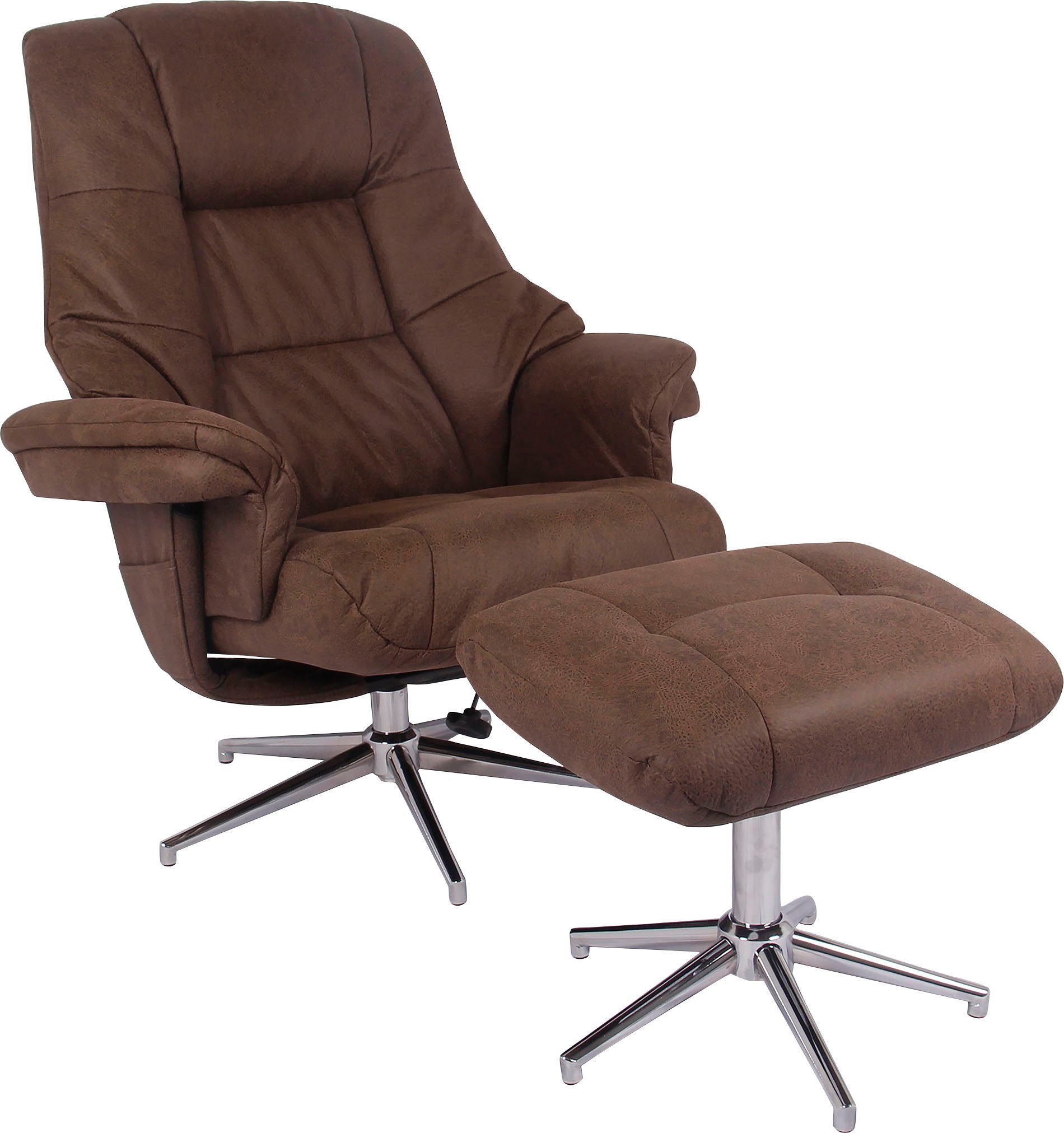 Collection braun TV-Sessel Duo und drehbar Grad mit Relaxfunktion, 360 Hocker Burnaby,