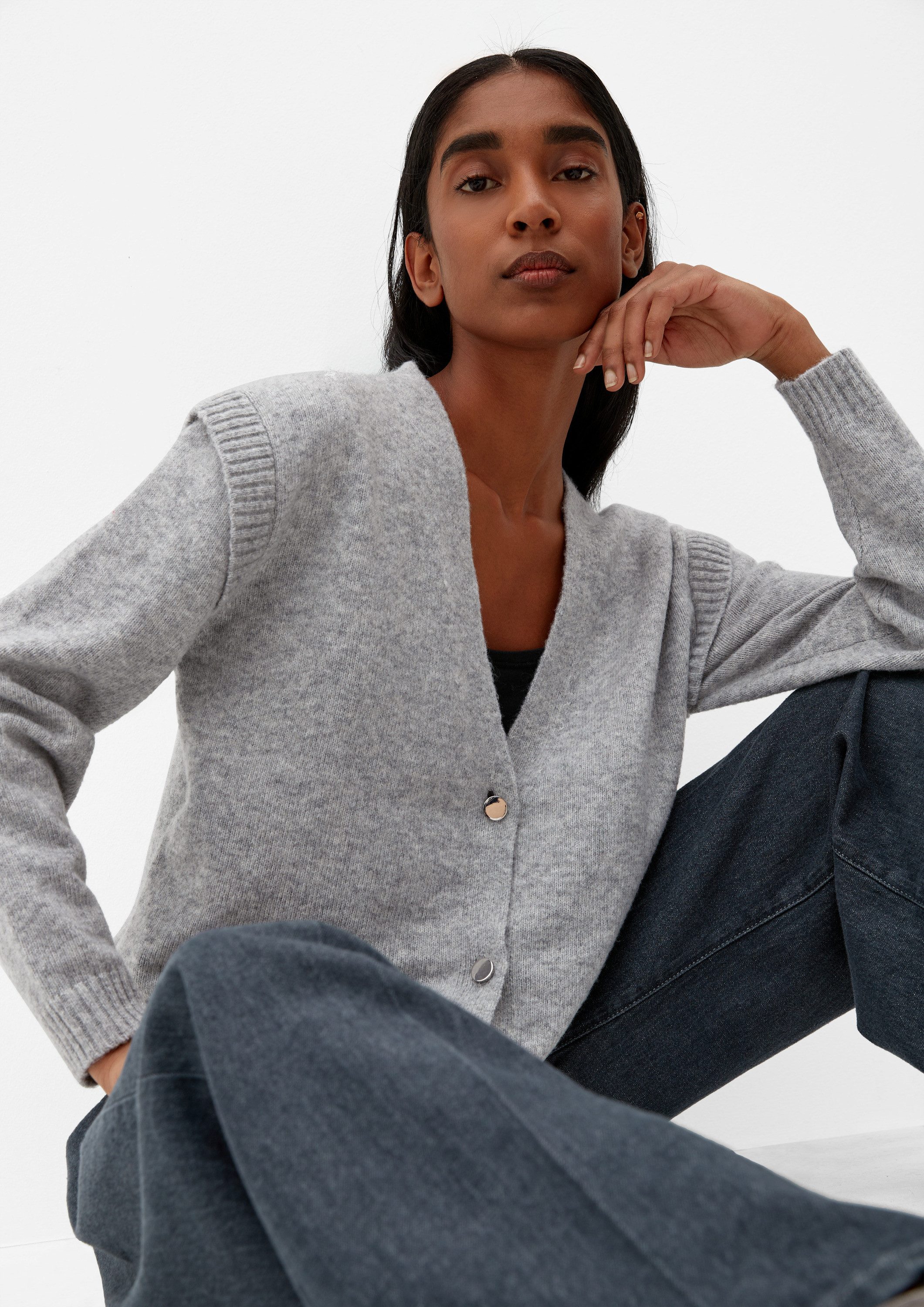 s.Oliver Cardigan Strickjacke Strickjacke mit Layering-Detail günstig online kaufen