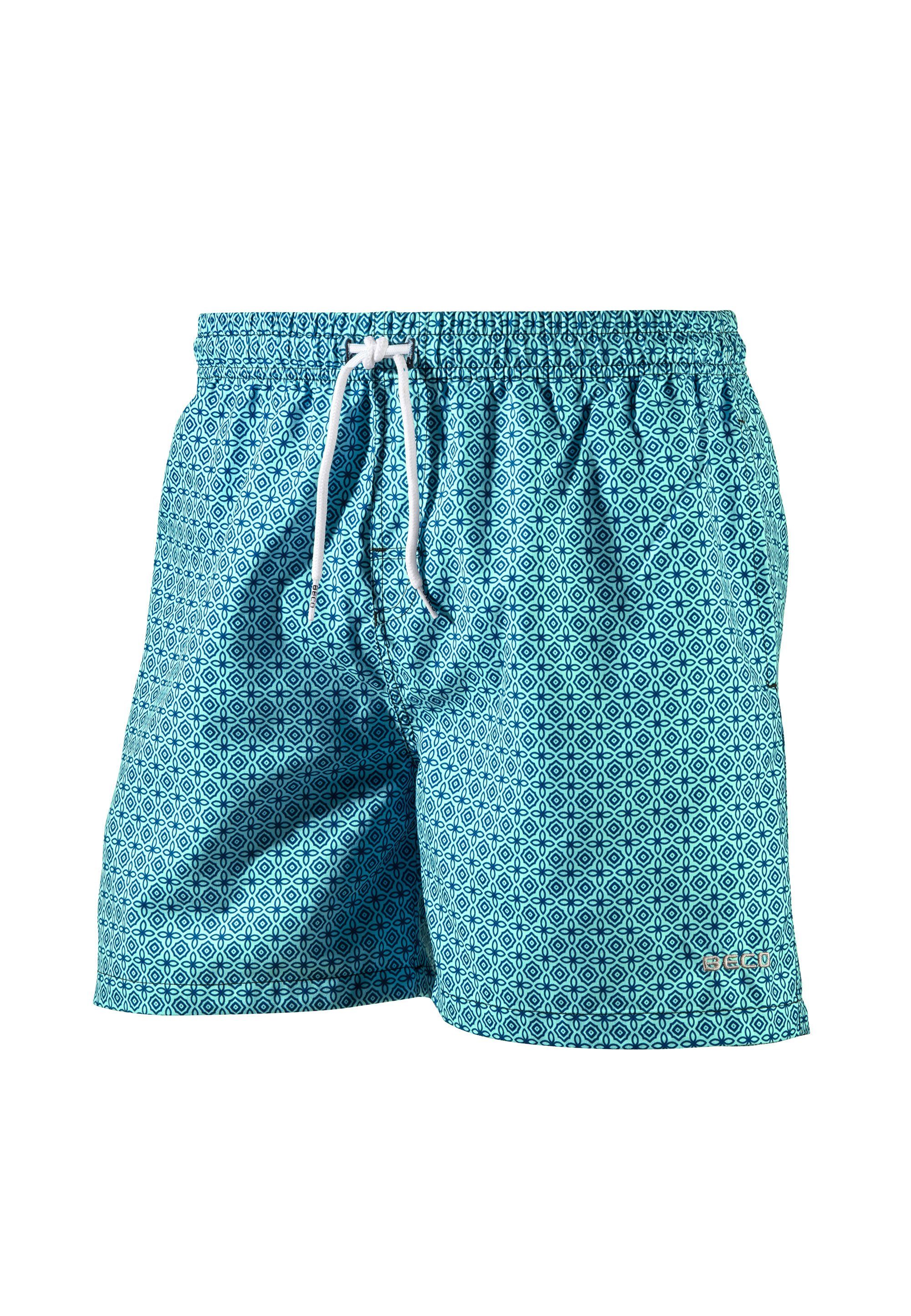 Badehose BECO-Basics (1-St) Beermann Swimwear Shorts zeitlosem Beco Muster mit