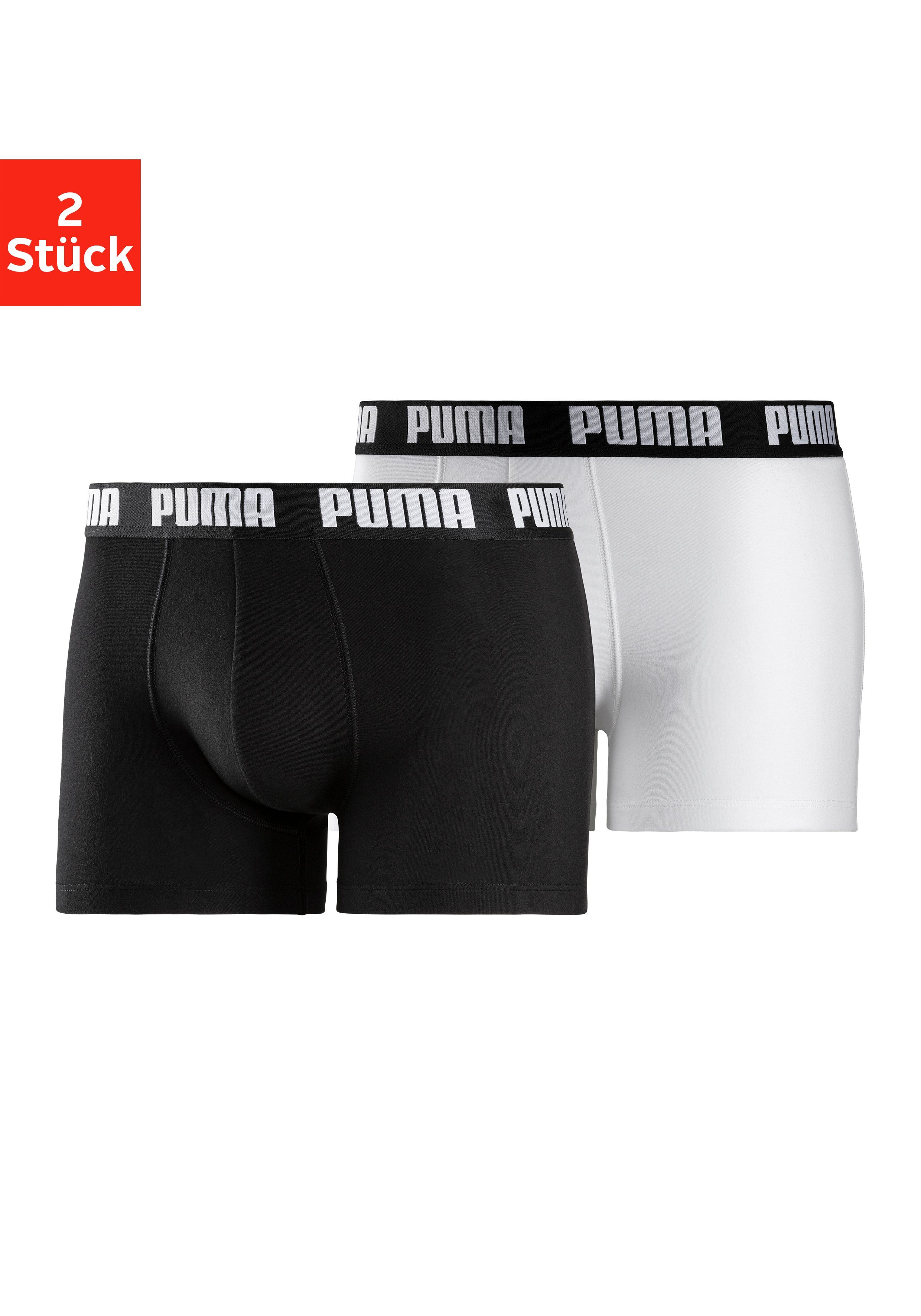 PUMA Boxer (Packung, 2-St) weiß+schwarz