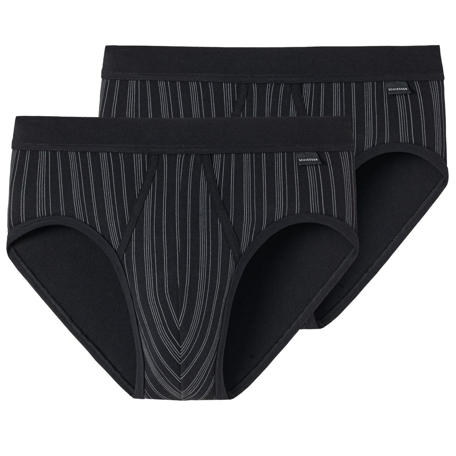 Schiesser Slip mit Eingriff, gestreift, mit komfortablem Softbund im 2er Pack