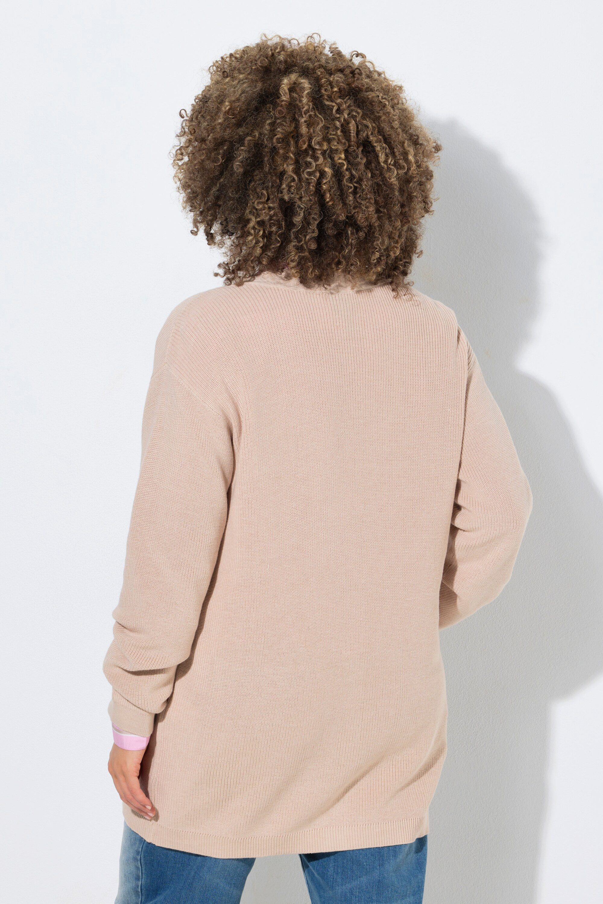 Ulla Popken Cardigan Strickjacke Rippstrick offene Form Langarm