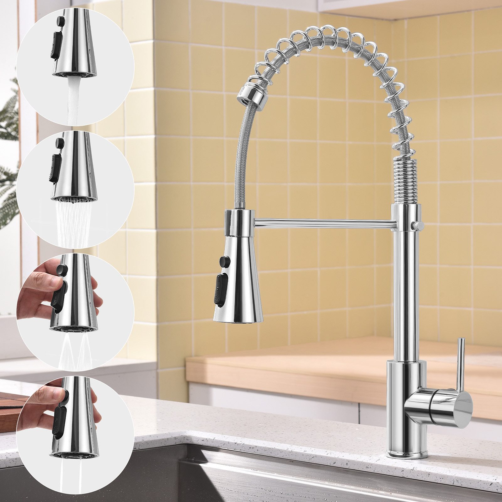 HOMELODY Küchenarmatur Spültischarmatur Ausziehbar Armatur Küche 360° Schwe günstig online kaufen