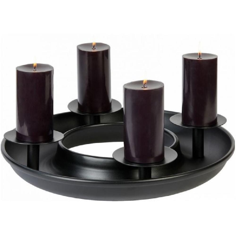Lambert Windlicht Adventskranz Saturnia Schwarz (49,5cm) günstig online kaufen