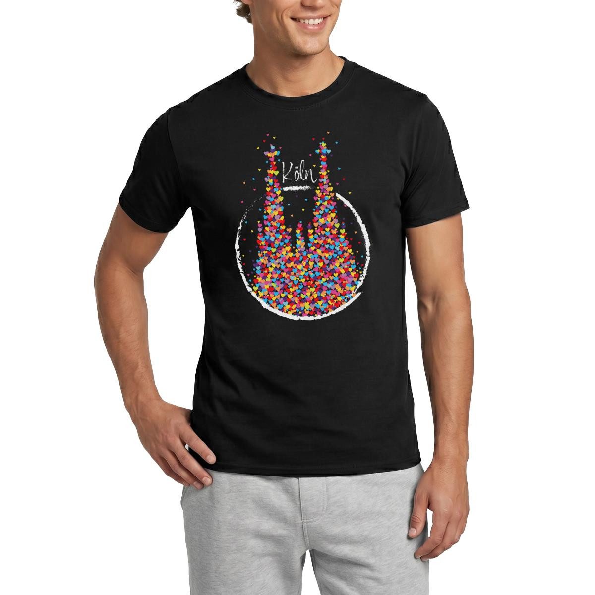 Spreadshirt T-Shirt Köln Kölner Dom Karneval Fasching Konfetti Männer T-Shirt (1-tlg)