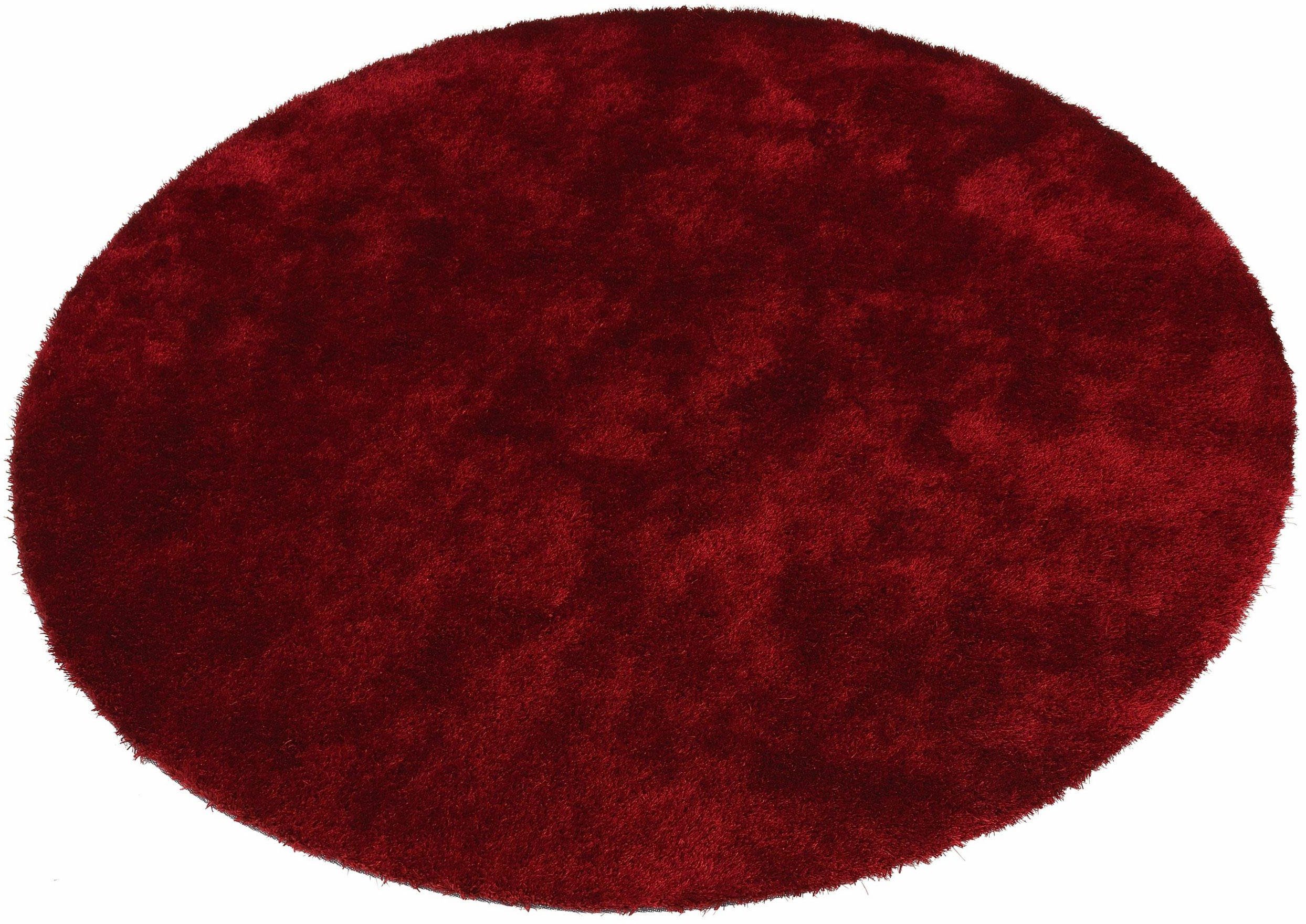 Hochflor-Teppich Deman, Home affaire, rund, Höhe: 25 mm, Uni-Farben, besonders weich und kuschelig durch Mikrofaser, rund rot