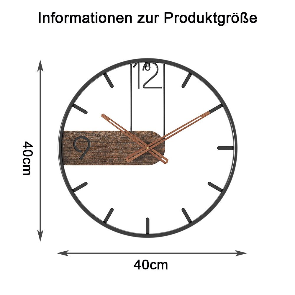 NUODWELL Wanduhr Große Wanduhr im Vintage-Stil,Batteriebetriebene, geräusch günstig online kaufen
