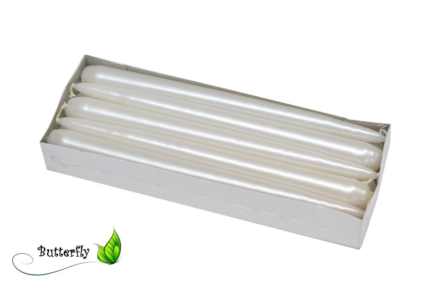 partydeco Spitzkerze, Spitzkerzen 24cm perlmutt weiß, 10 Stück günstig online kaufen