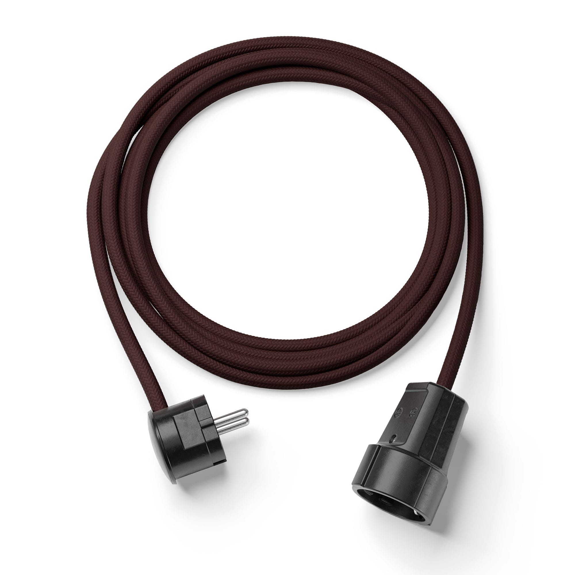 Relight Extend, Textilkabel-Verlängerung (Bakelit Optik) Verlängerungskabel, Typ F (Schuko), Typ F (Schuko), Stecker und Kupplung aus Duroplast (Bakelit-Optik)