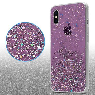 Cadorabo Handyhülle Apple iPhone XS MAX Apple iPhone XS MAX, Flexible TPU Silikon Handy Schutzhülle - Hülle - mit Glitzer