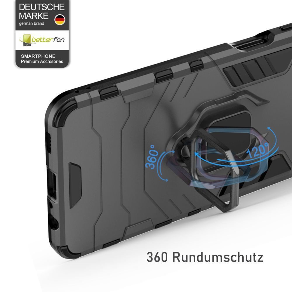 betterfon Handyhülle für Samsung Galaxy A15 Outdoor Panzerhülle mit Kameraschutz Schwarz, Mit Ringhalterung, Kamera-Schutz, Magnetplatte & 3-Schicht-Schutz