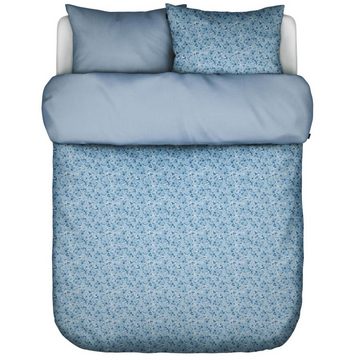 Bettwäsche Lakua Nordic Blue, Marc O'Polo Home, Satin, 2 teilig, Blüten, Marmoroptik