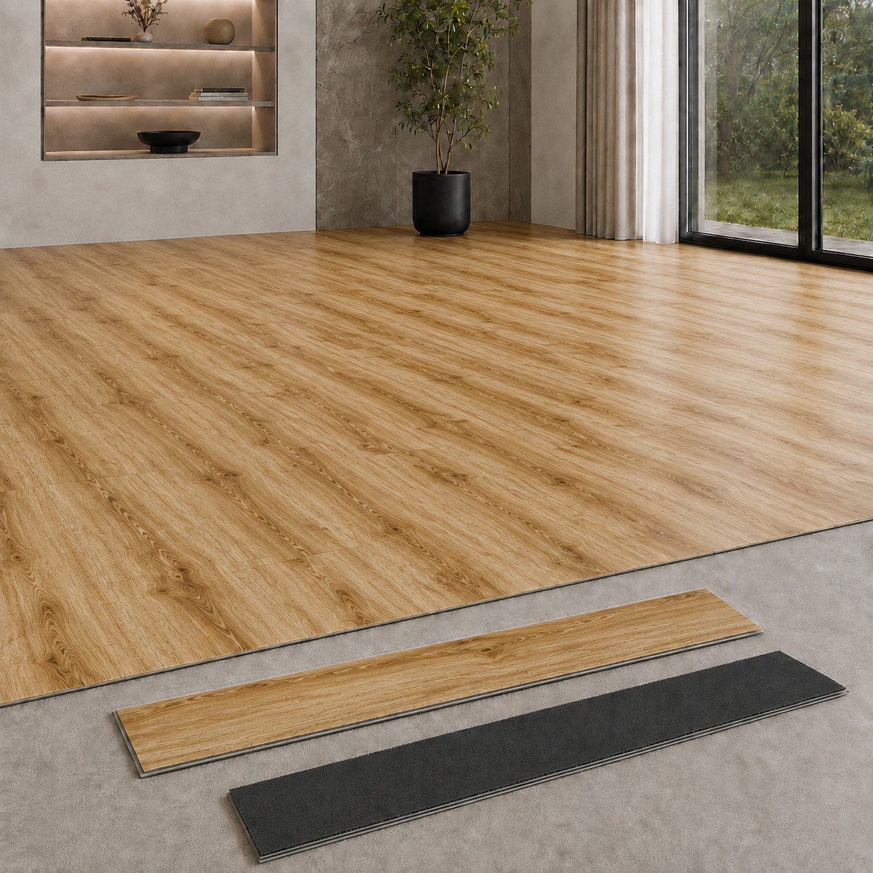 Berti Graf Designboden SPC Klick-Vinylboden 5 mm wasserfest in moderner Dielenoptik, kleberfrei, mit Trittschalldämmung, pflegeleicht