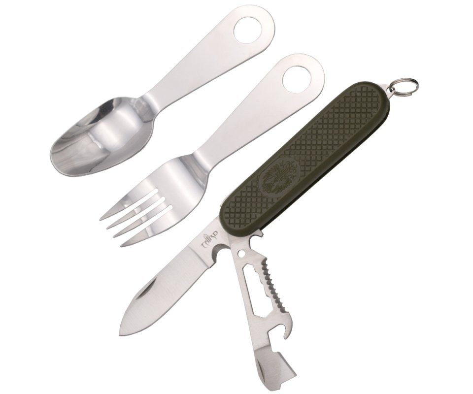 Third Taschenmesser Third Taschenmesser, Essbesteckmesser, Löffel/Gabel mit Nylonfutteral