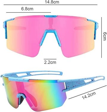 RefinedFlare Sonnenbrille Fahrradbrille Herren Damen Radsportbrille UV-Schutz