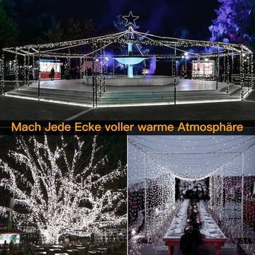 Diyarts LED-Lichterkette, 800-flammig, 80m Festtage Lichterkette weiß IP44 Timer, Innen/Außen