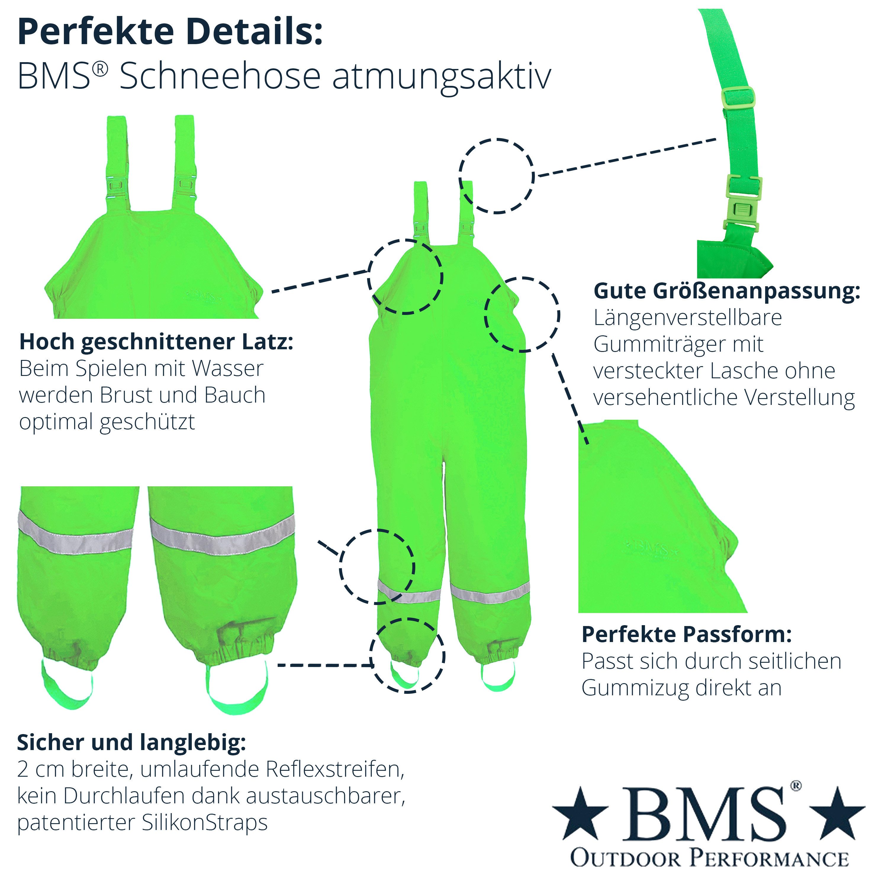 BMS Schneehose BMS Schneehose mit Latz 100% wasserdicht und atmungsaktiv