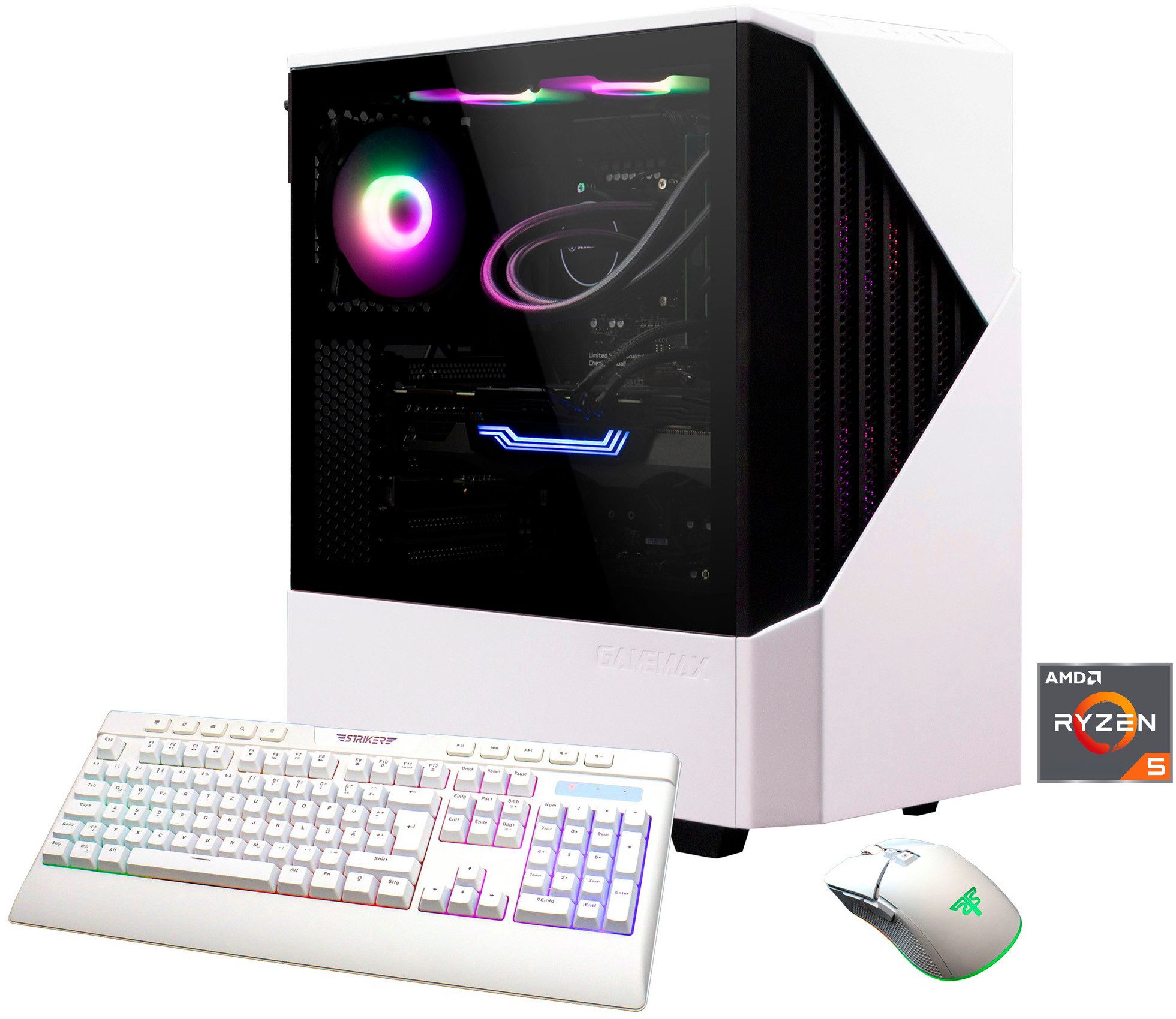 GAMEMAX Horizon 8170 AMD Ryzen 5 9600X 32GB DDR5 1TB SSD RX 9070 Gaming-PC (AMD Ryzen 5 9600X, RX 9070, 32 GB RAM, 1000 GB SSD, Wasserkühlung, Windows 11, DDR5 RAM, Wasserkühlung)
