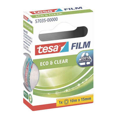 tesa Klebeband ECO & CLEAR (1-St) 15 mm/10 m, unsichtbar, klebstark und alterungsbeständig