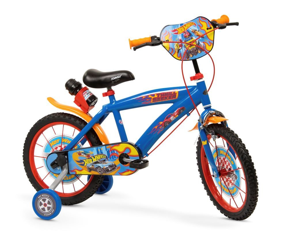 Kinderfahrrad 16 Zoll Kinder Jungen Fahrrad Kinderrad Rad Bike Blau Rot Hot Wheels