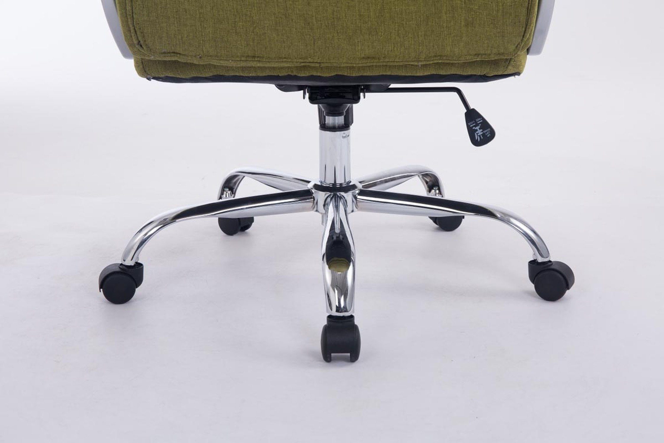 drehbar Sitz: - Drehstuhl, Metall Gestell: bequemer 360° Bürostuhl Chefsessel, - mit Rückenlehne Stoff (Schreibtischstuhl, und chrom Bürostuhl XXL), grün höhenverstellbar Vancom TPFLiving